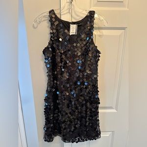 NWT Black Sequin Shift Mini Dress -  size 4